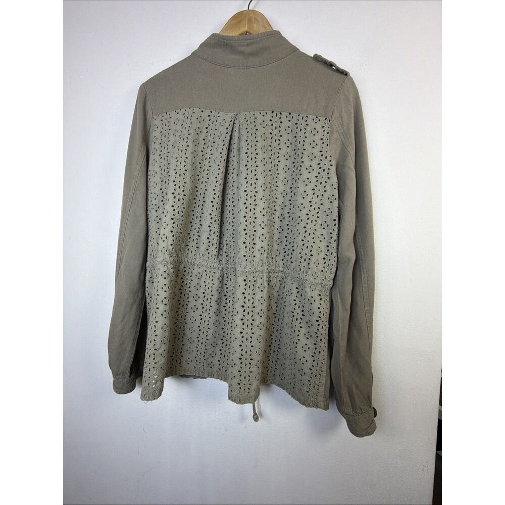 Miss Me Jacket Army Green Dune Drawcord Cotton Embroidered Fairy Grunge Large - Picture 8 of 13
